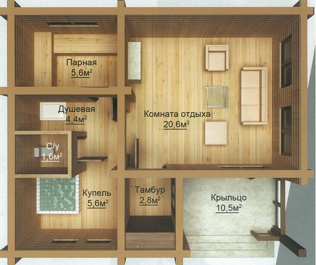 Планировка бани ванной туалета