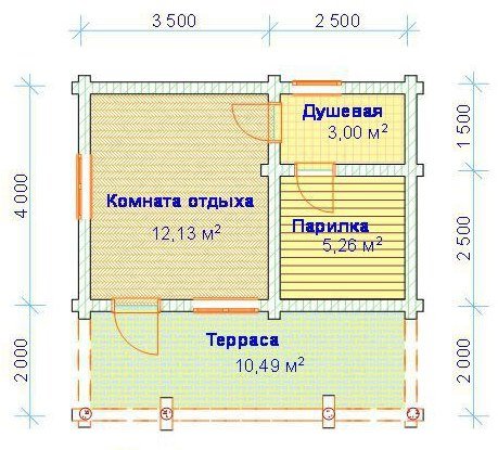 Проекты деревянных бань 6 на 6