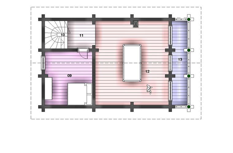 Проект бани с бильярдной на втором этаже