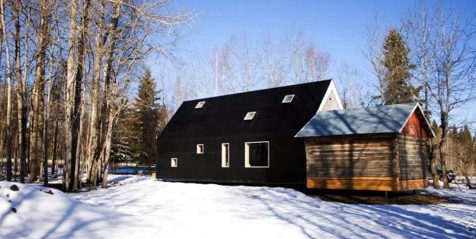Warburg House in Alberta Canada, Black House in Snow, Remodelista