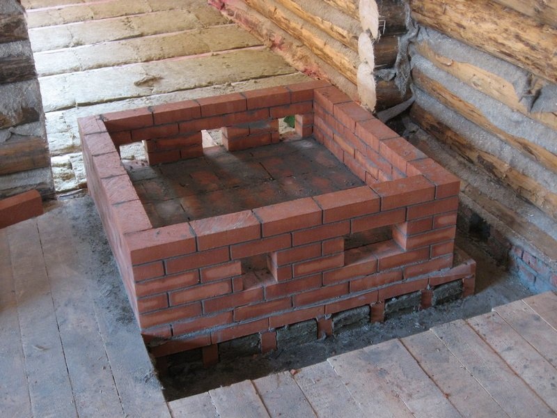 Фундамент под печь в бане