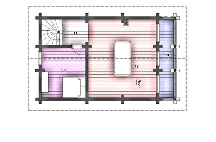 просторная баня фасад план 2эт
